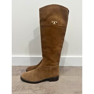Tory Burch Tan Suede Wembley Riding Knee Length Boots